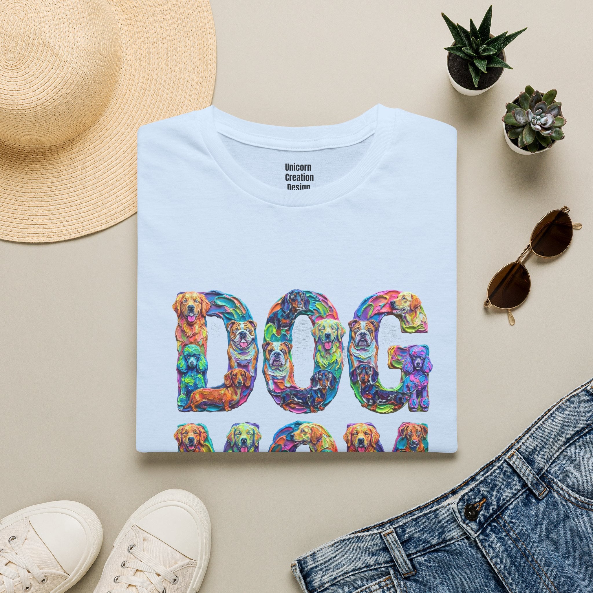 Dogs Mom Vibrant Soft T-Shirt (Dog Lover)