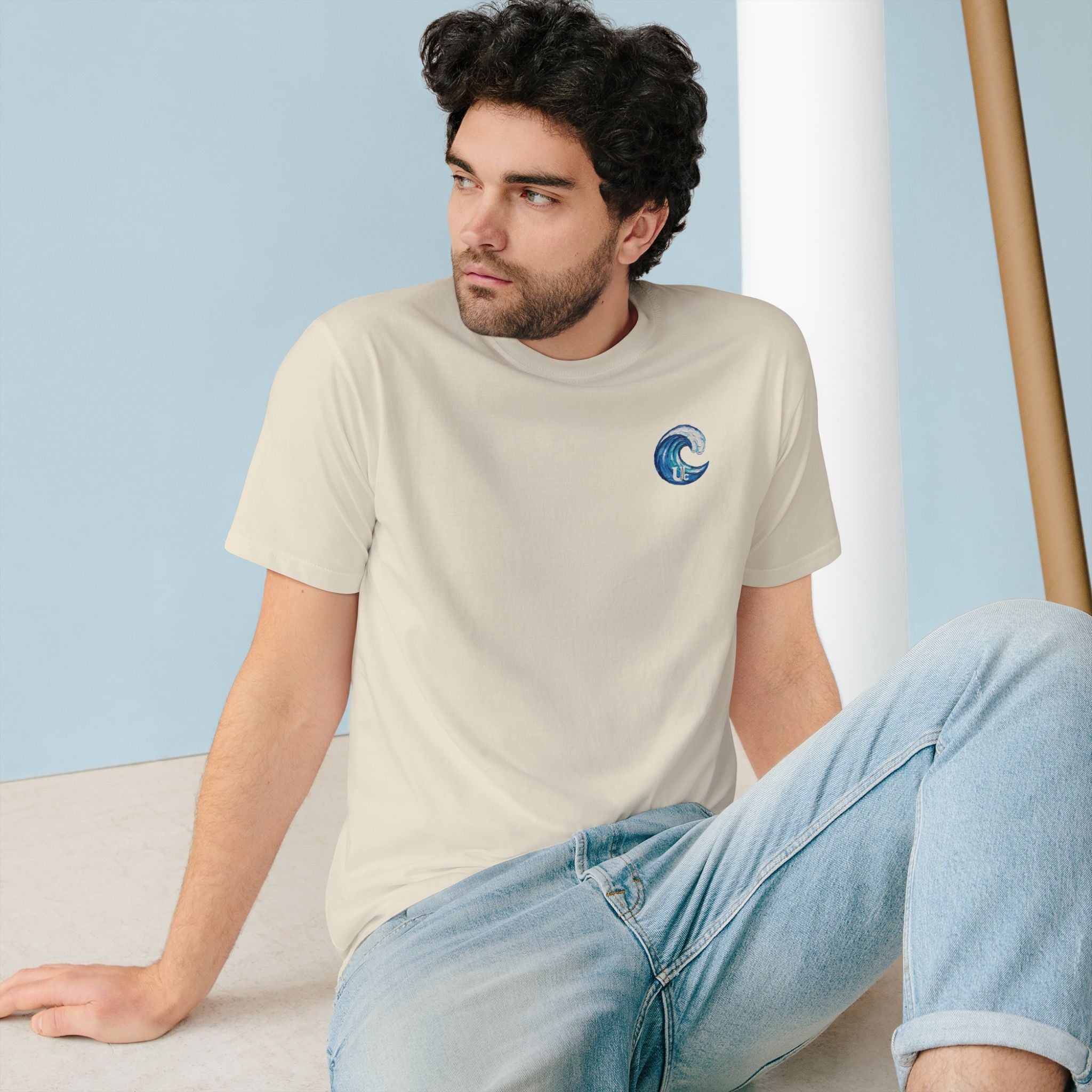 Organic Dog Surfing Graphic T-Shirt