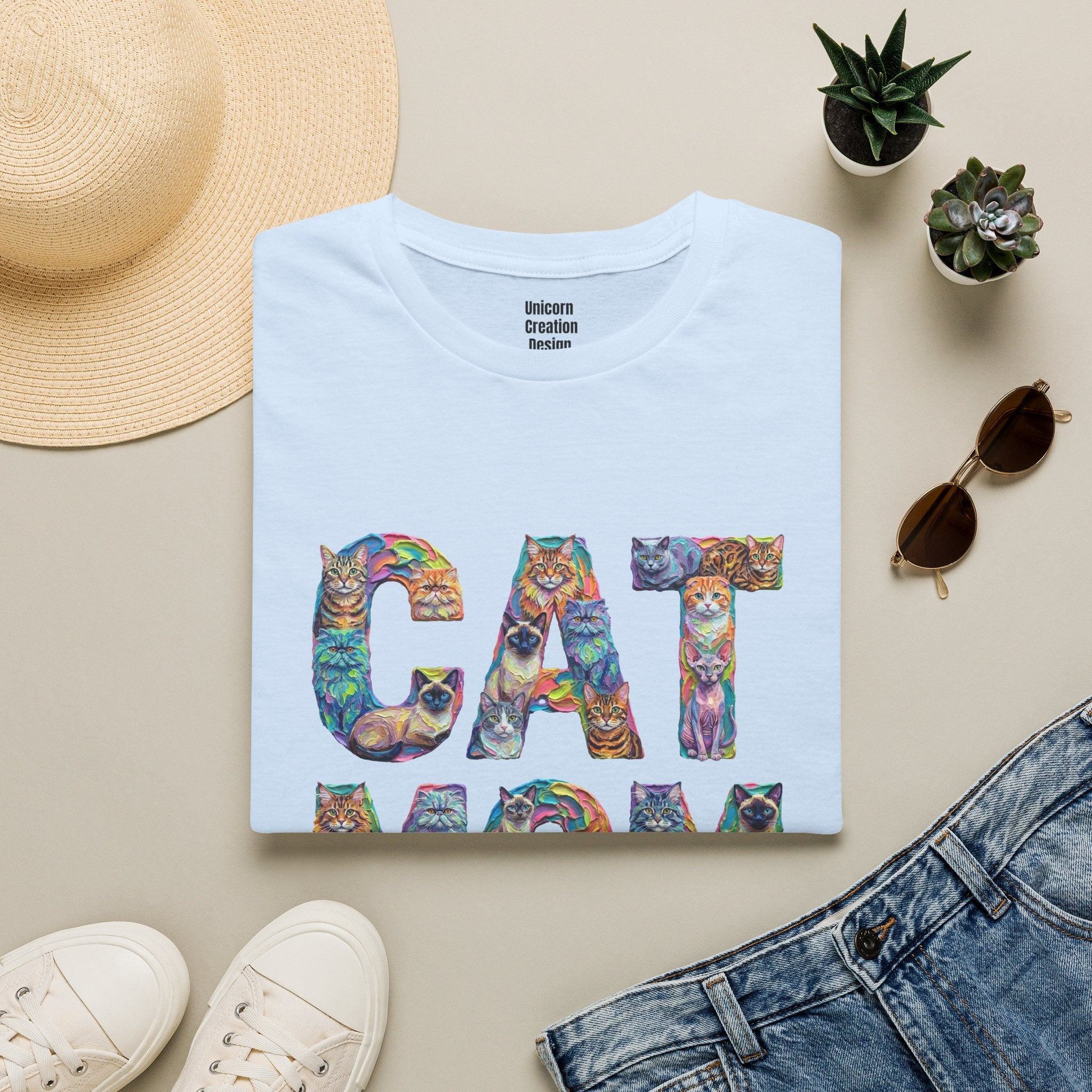 Cat Mom Vibrant Soft T-Shirt (Cat Lover)