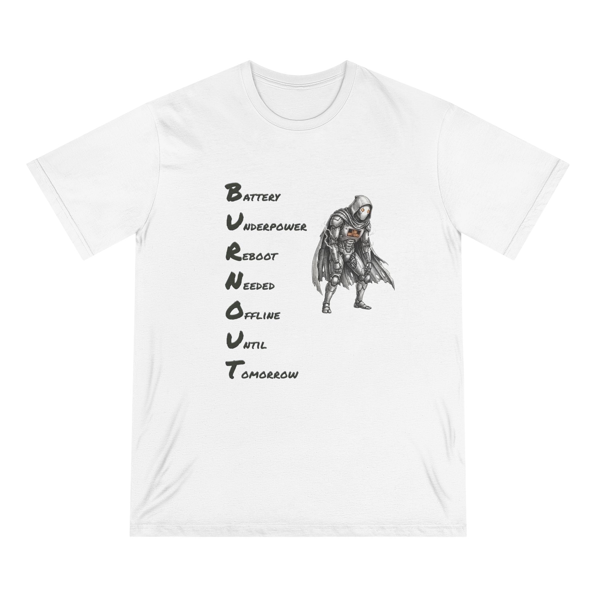Organic Burnout Robot Graphic T-Shirt