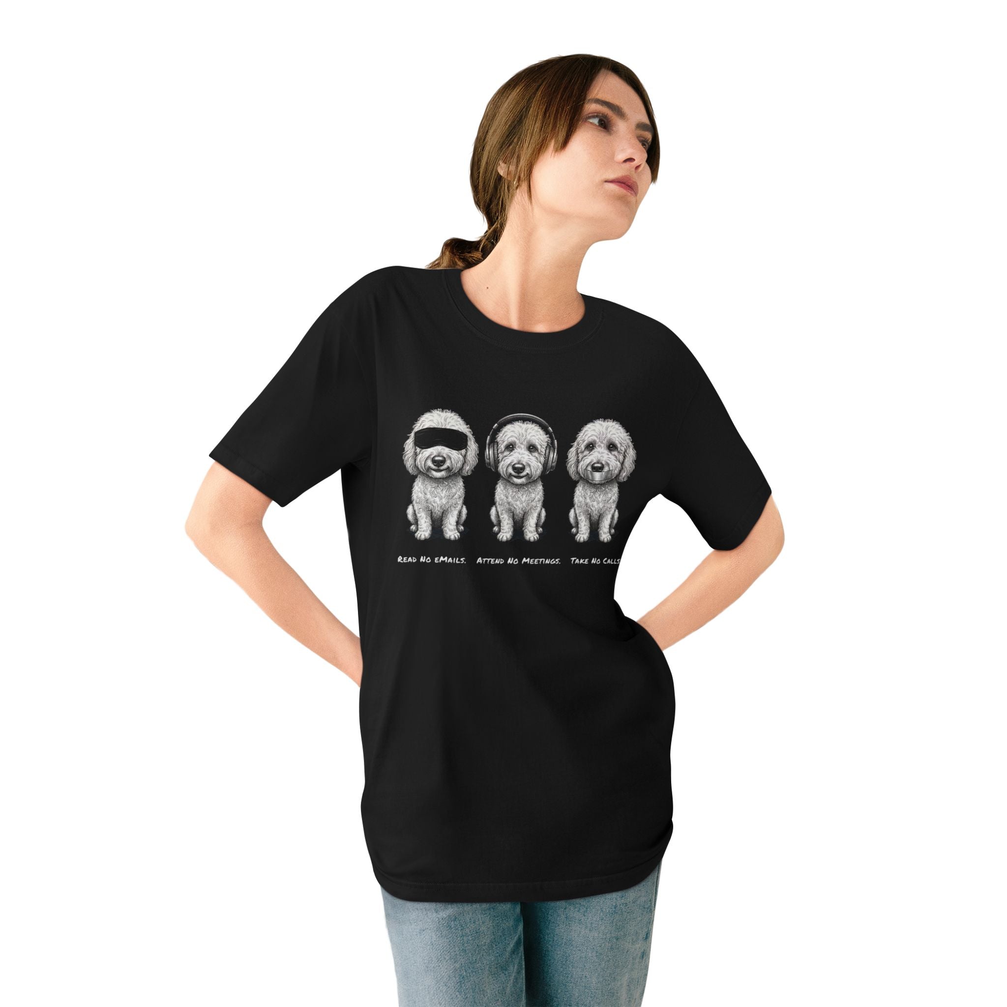 Organic 3 Dogs Graphic T-Shirt (Read No eMails. Attend No Meetings. Take No Calls.)