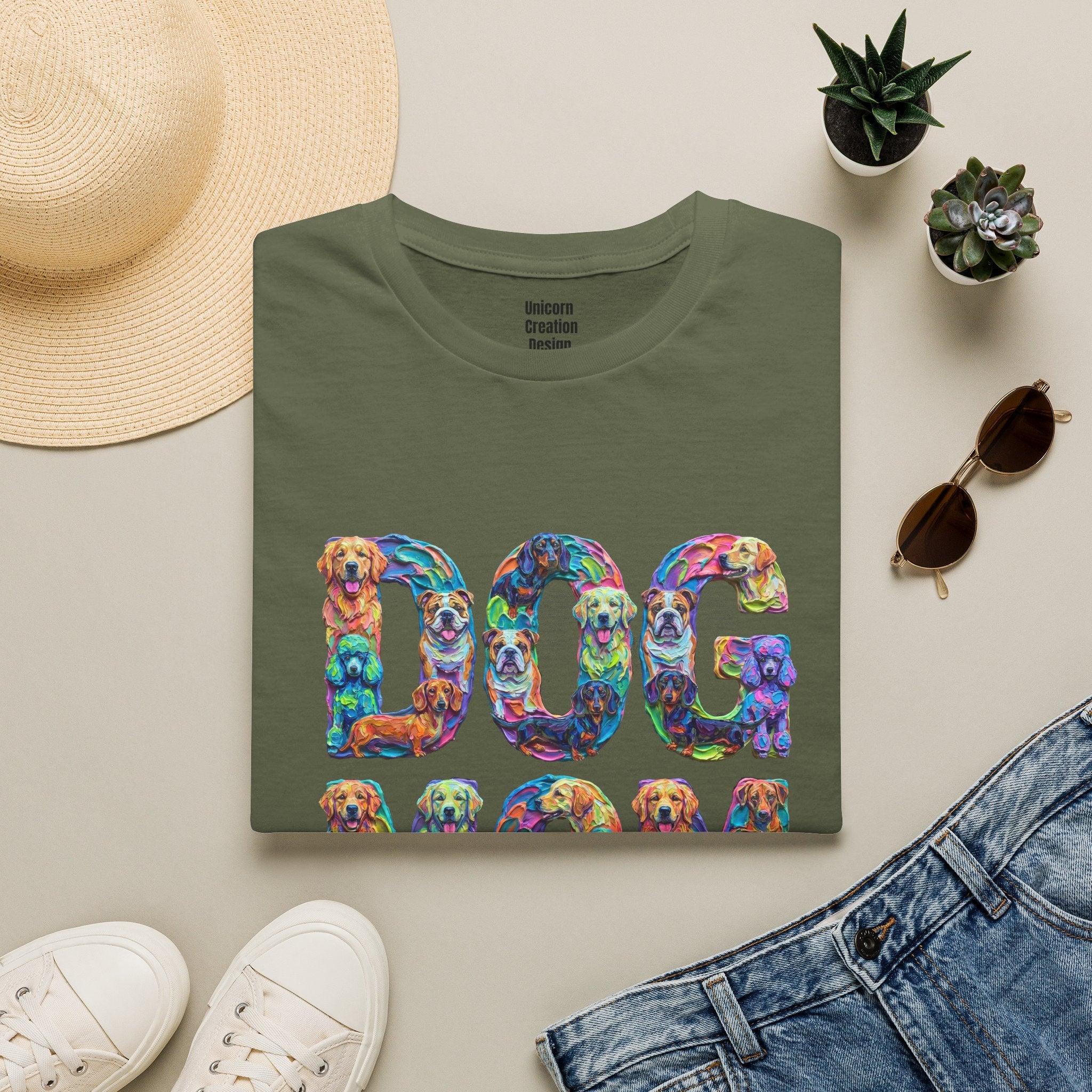 Dogs Mom Vibrant Soft T-Shirt (Dog Lover)