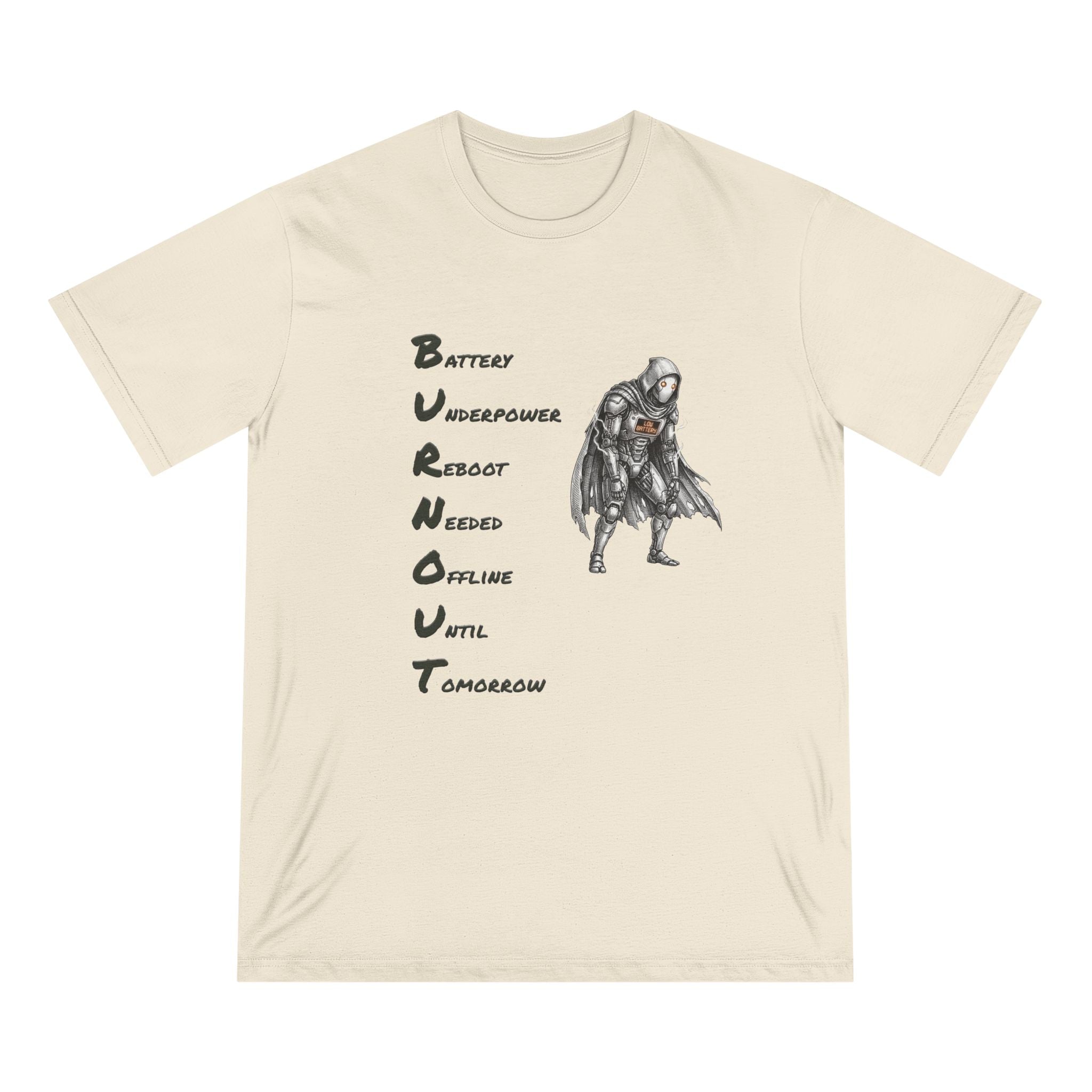 Organic Burnout Robot Graphic T-Shirt