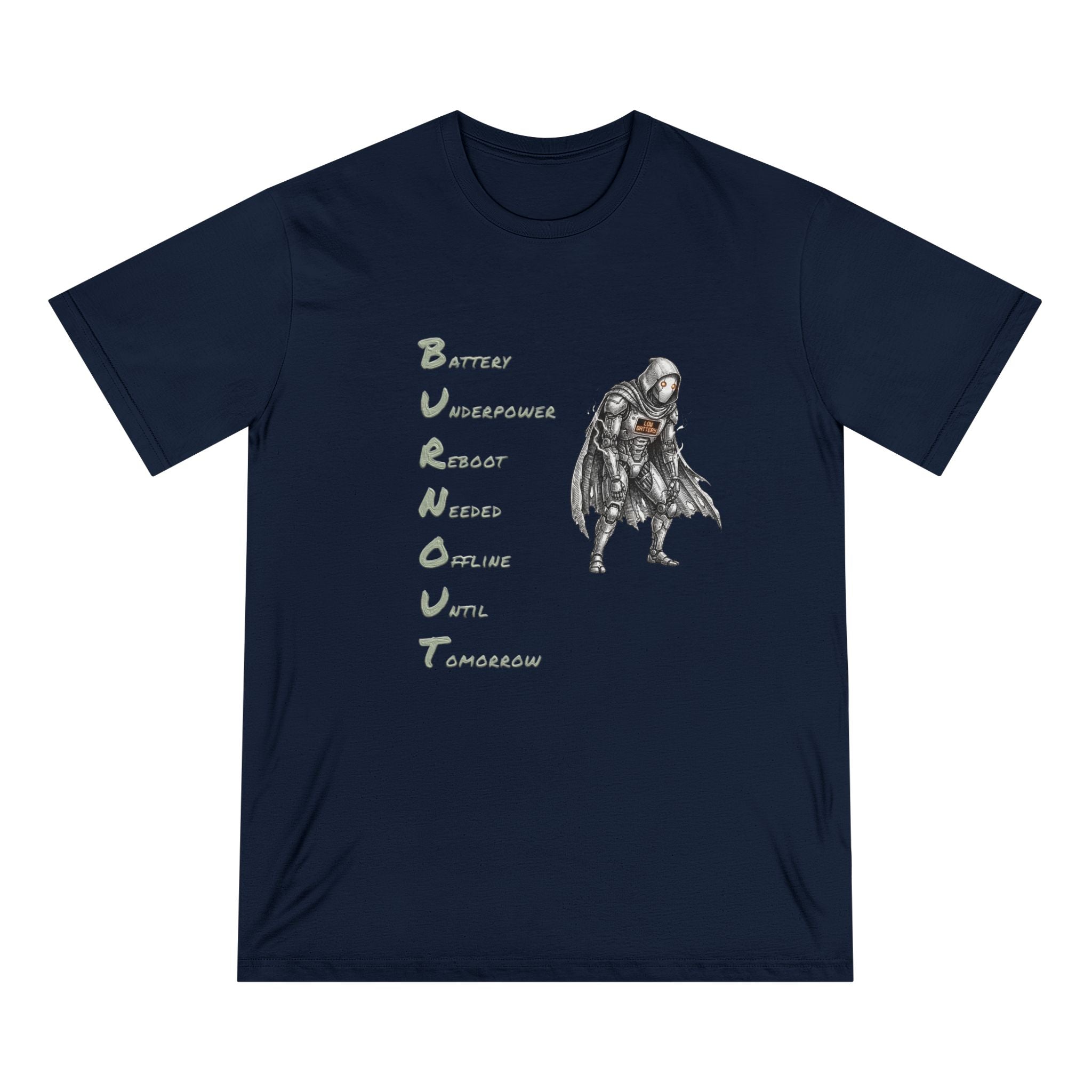Organic Burnout Robot Graphic T-Shirt