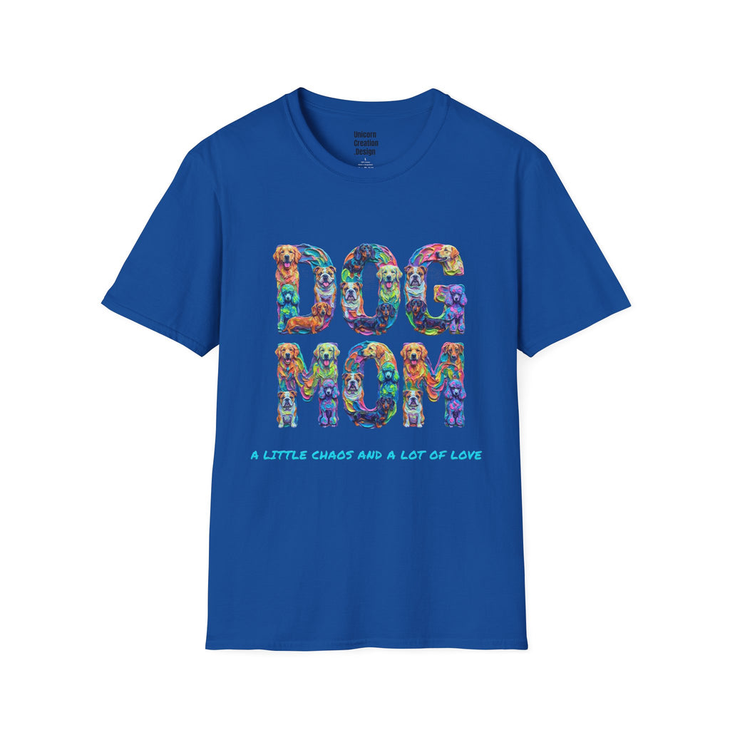 Dogs Mom Vibrant Soft T-Shirt (Dog Lover)