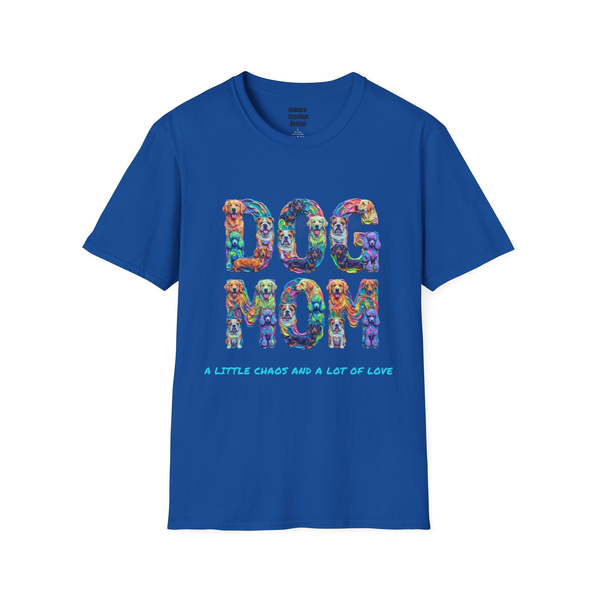 Dogs Mom Vibrant Soft T-Shirt (Dog Lover)