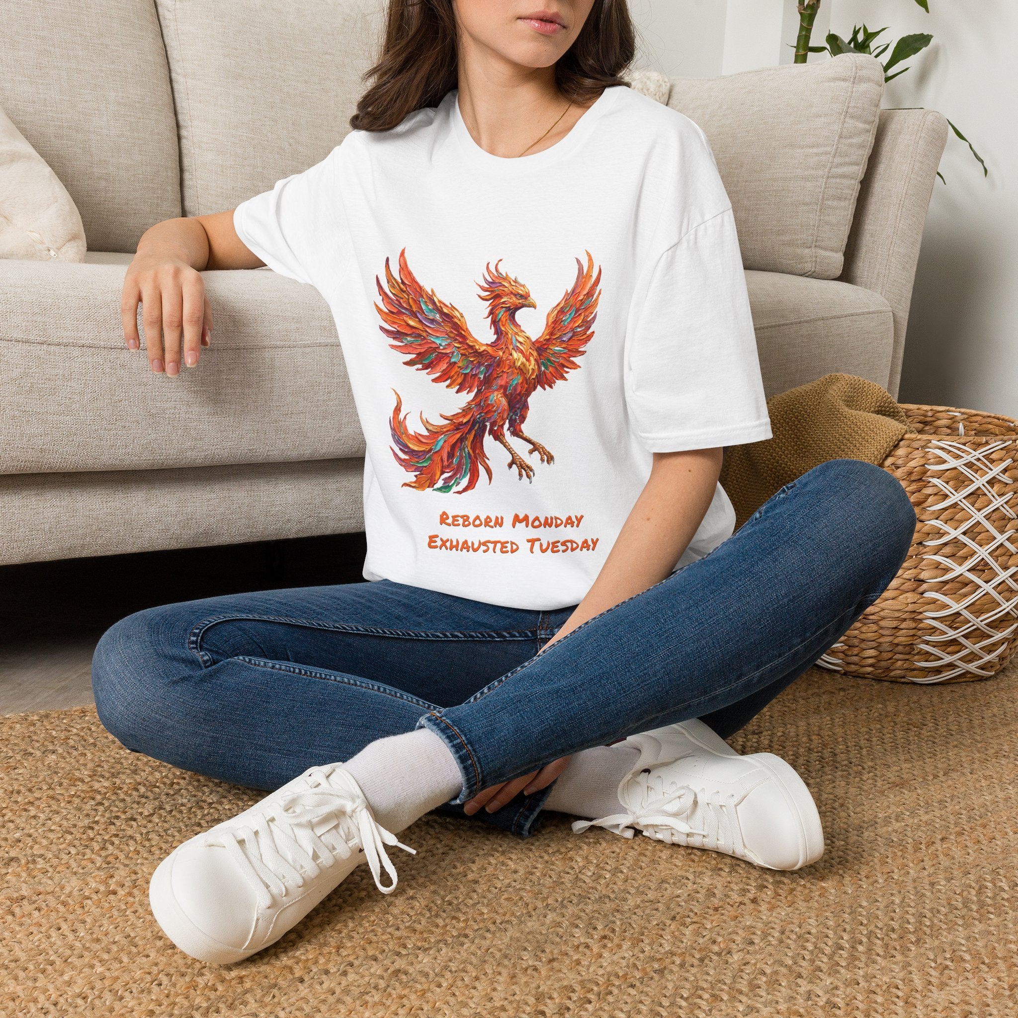 Phoenix Reborn Monday Soft T-Shirt (Exhausted Tuesday)