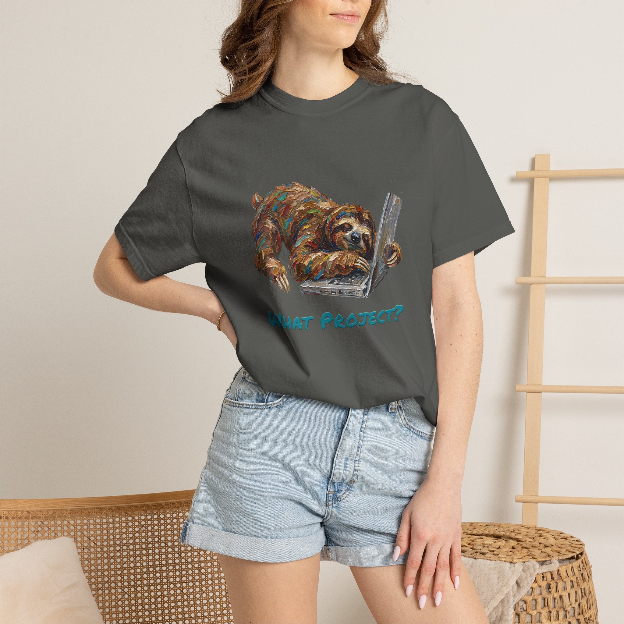 Sloth with Laptop Graphic Tee (What Project?)