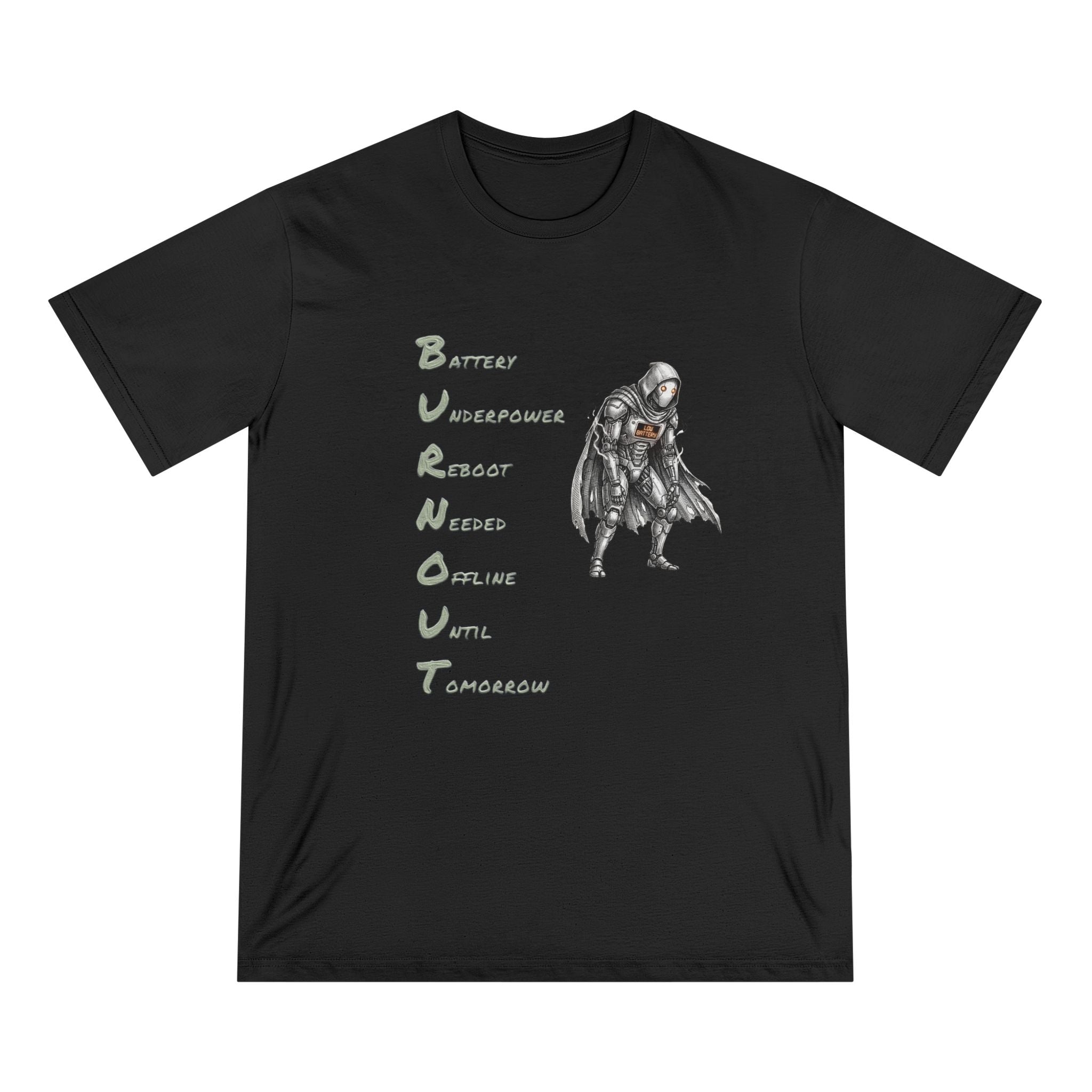 Organic Burnout Robot Graphic T-Shirt
