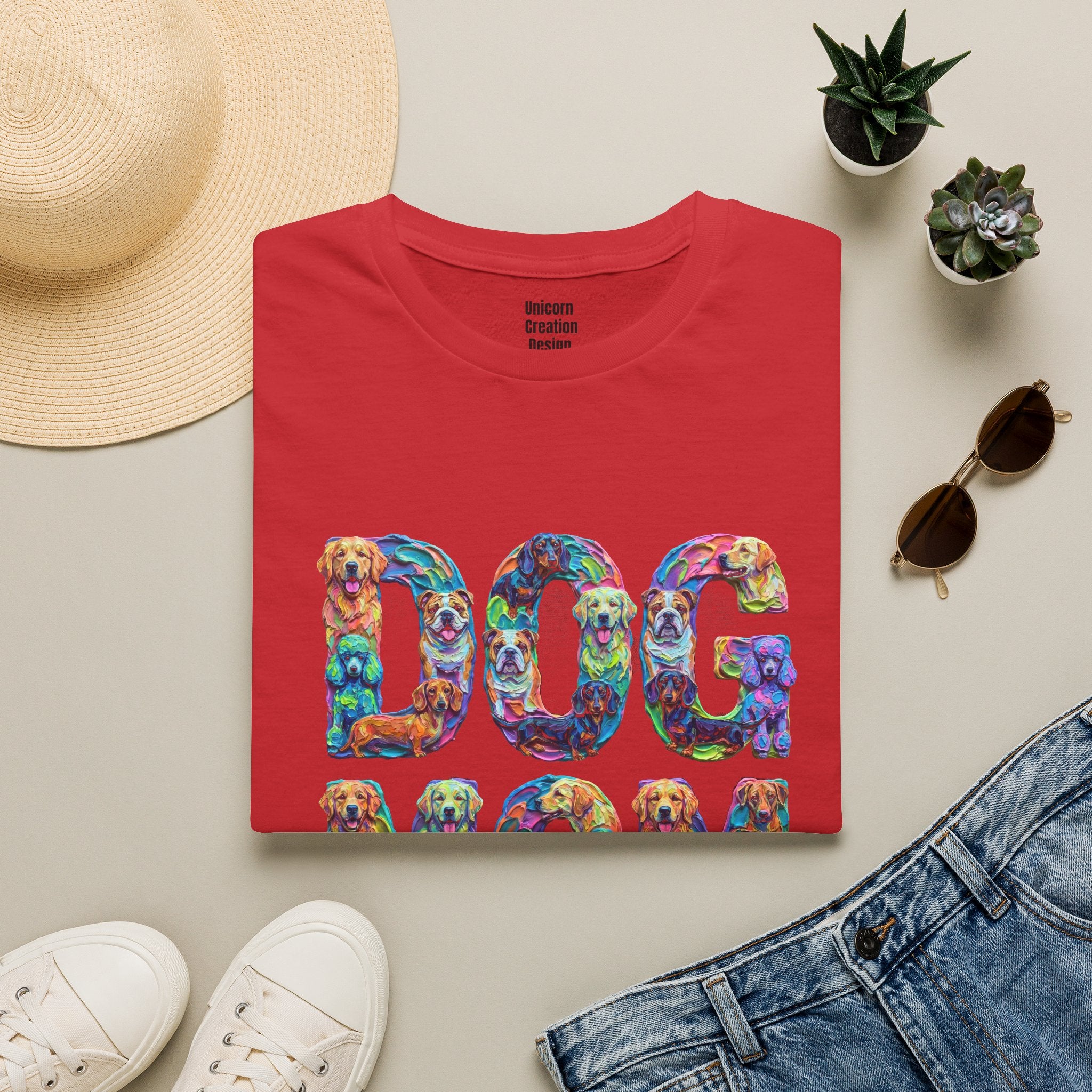 Dogs Mom Vibrant Soft T-Shirt (Dog Lover)