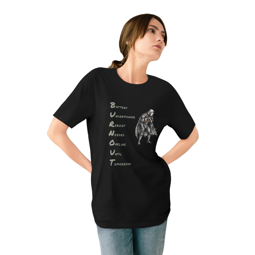 Organic Burnout Robot Graphic T-Shirt