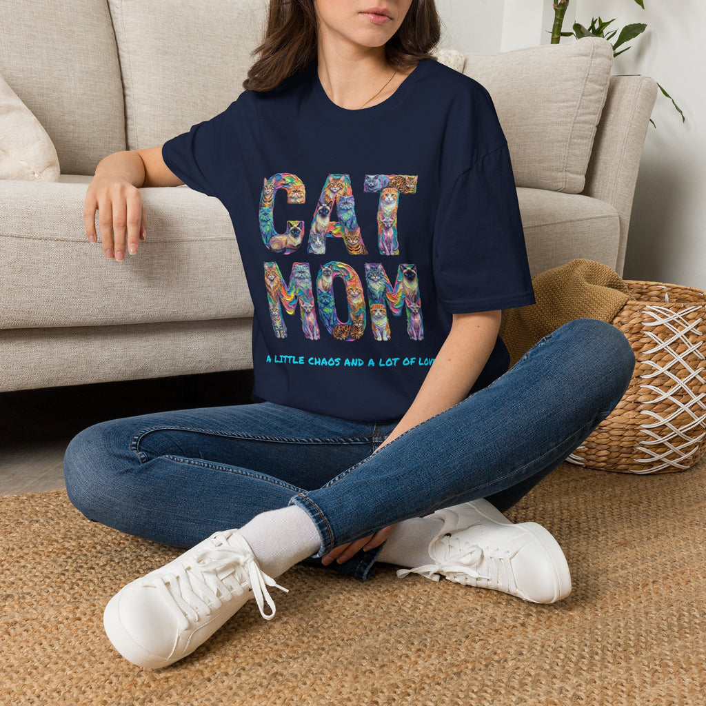 Cat Mom Vibrant Soft T-Shirt (Cat Lover)