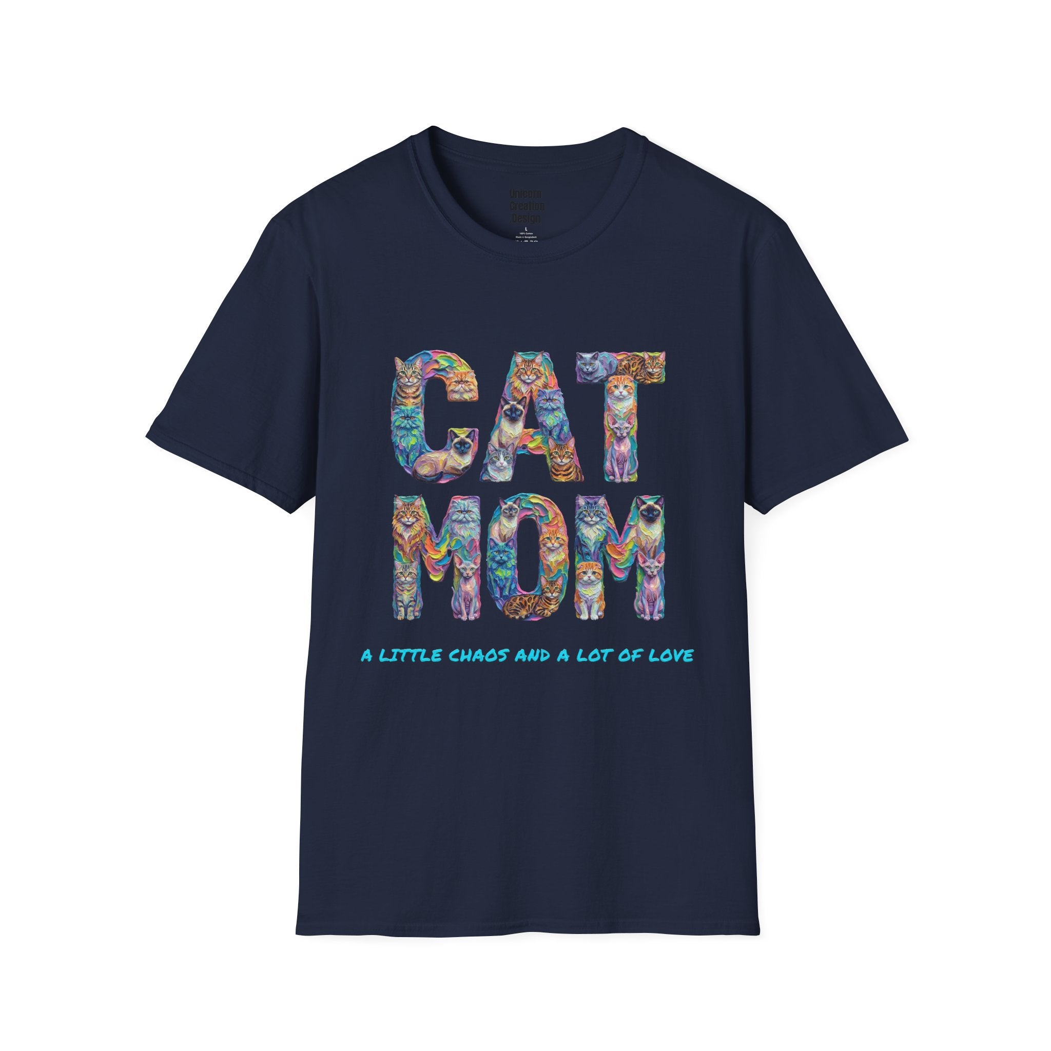 Cat Mom Vibrant Soft T-Shirt (Cat Lover)