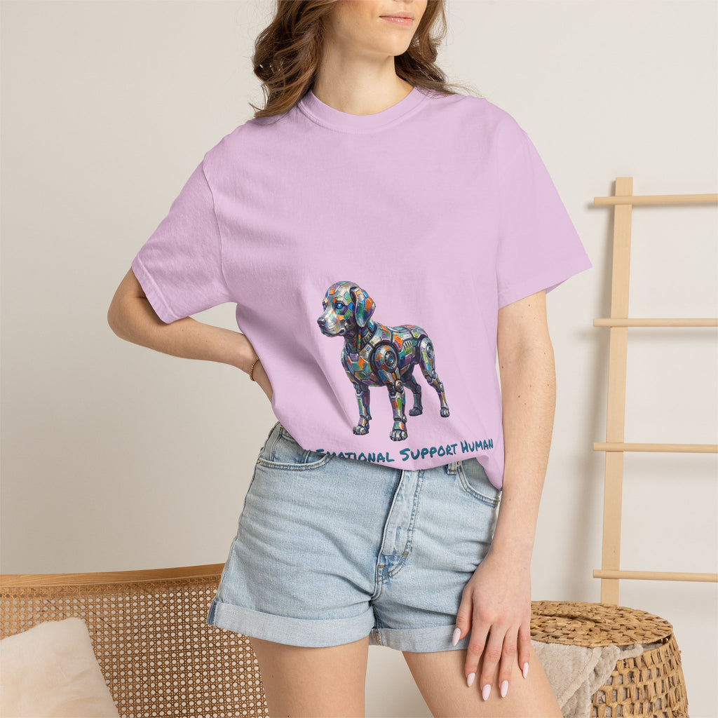 Robot Dog T‑Shirt — “My Emotional Support Human Is Offline Tee