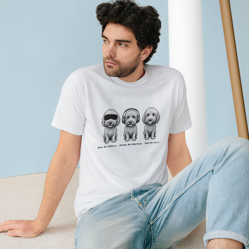 Organic 3 Dogs Graphic T-Shirt (Read No eMails. Attend No Meetings. Take No Calls.)