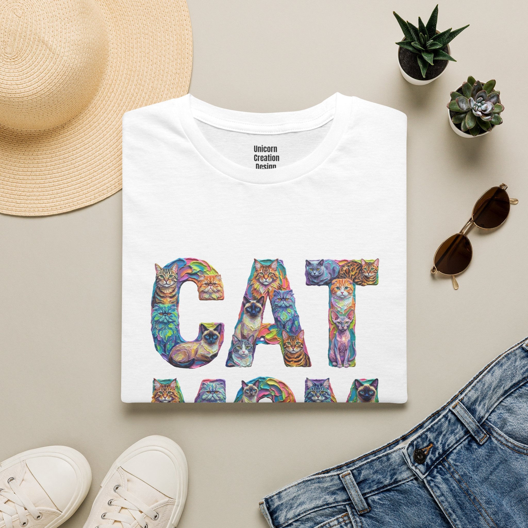 Cat Mom Vibrant Soft T-Shirt (Cat Lover)