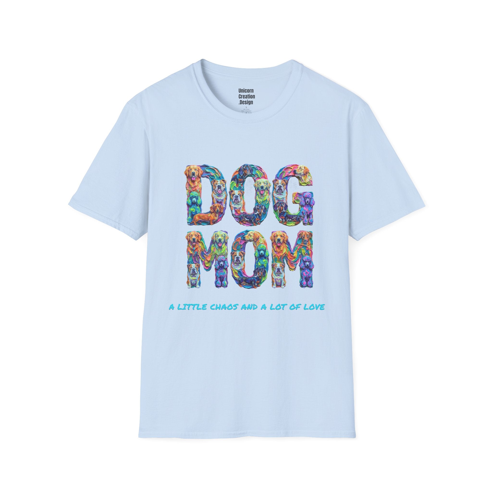 Dogs Mom Vibrant Soft T-Shirt (Dog Lover)