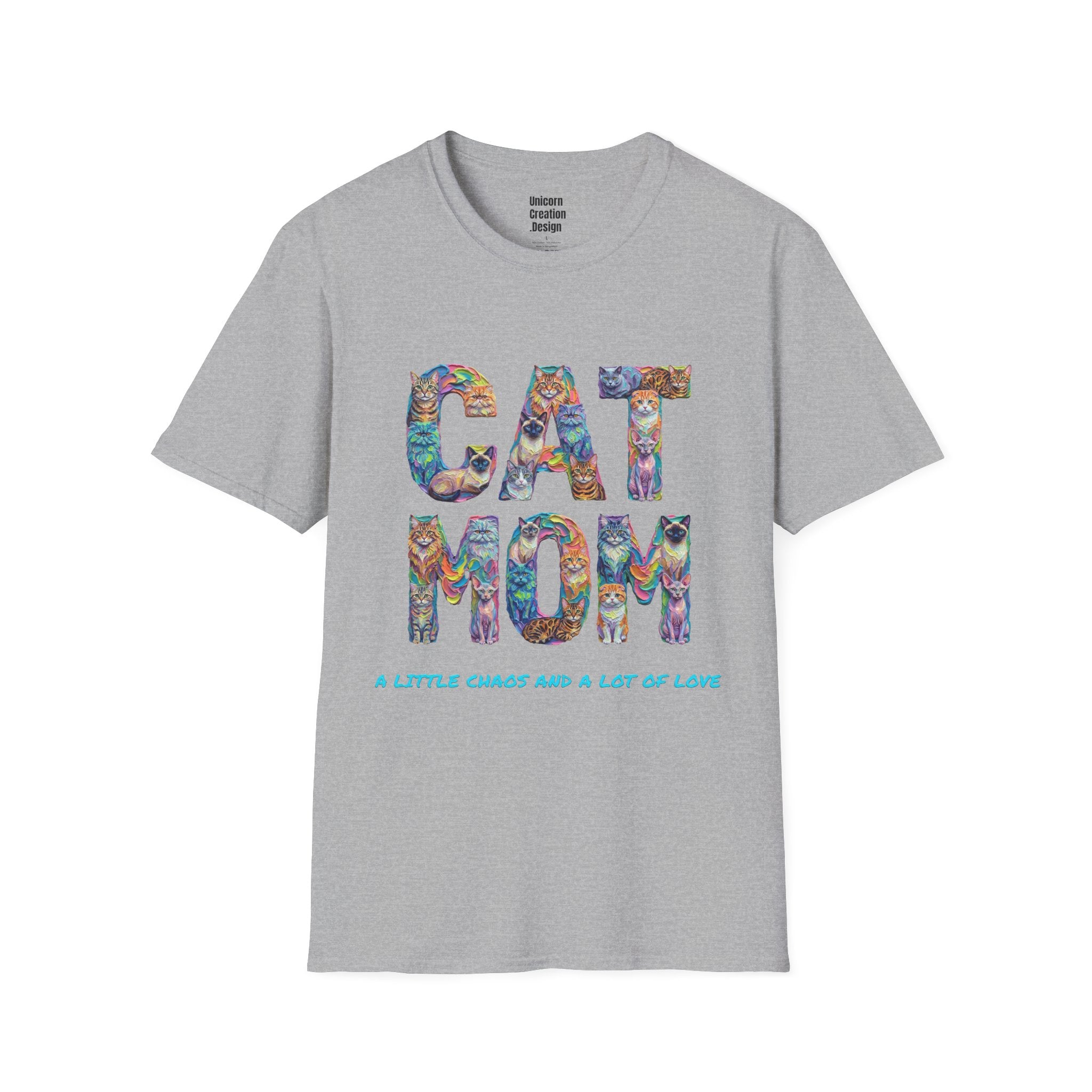 Cat Mom Vibrant Soft T-Shirt (Cat Lover)