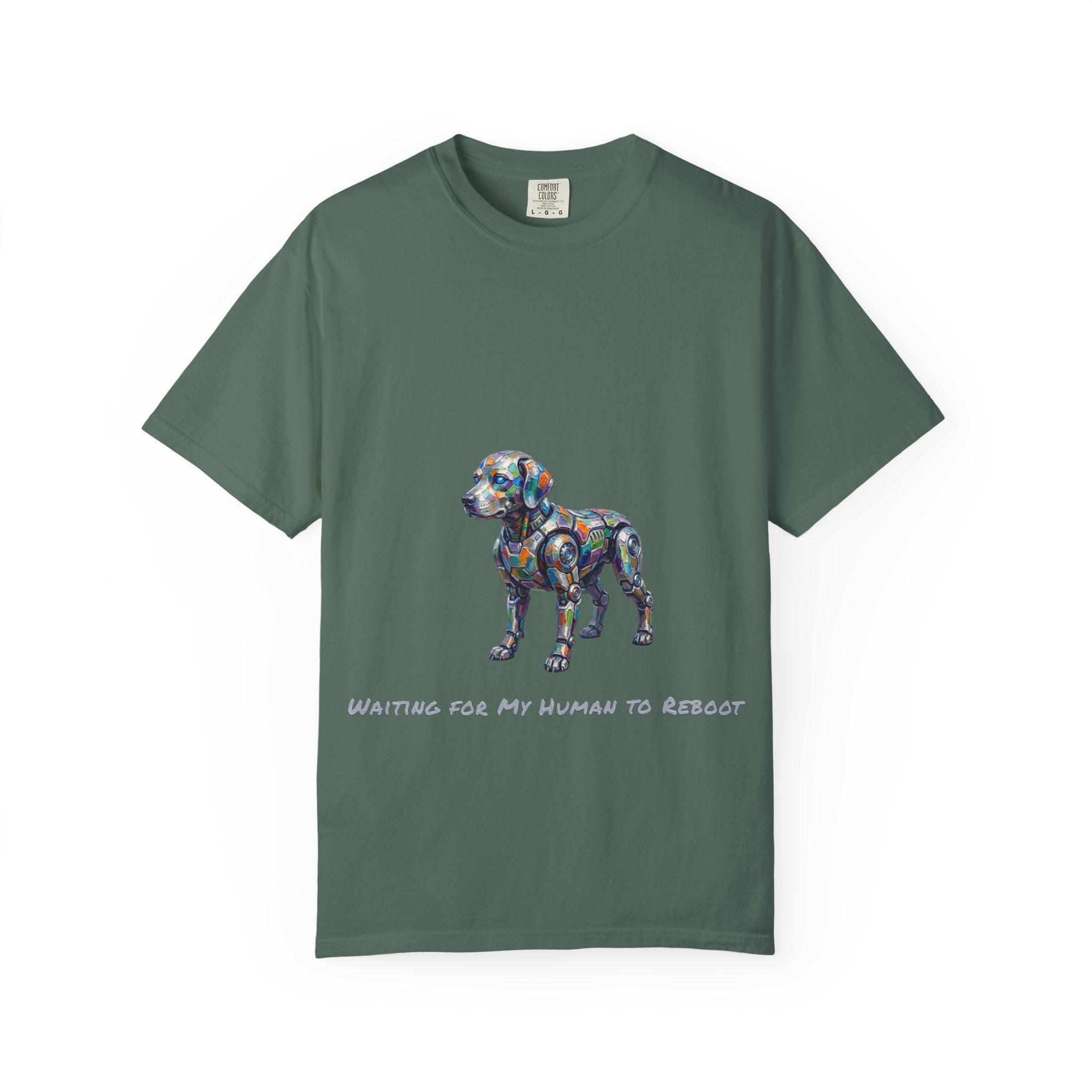 Robot Dog T‑Shirt — “Waiting For My Human To Reboot" Tee