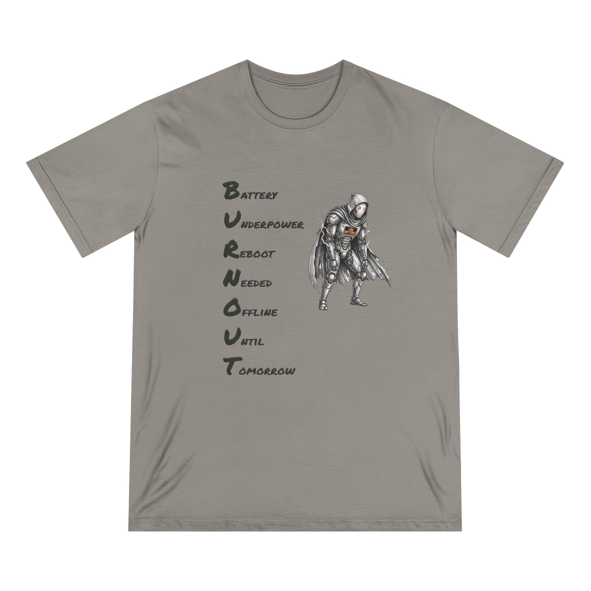 Organic Burnout Robot Graphic T-Shirt