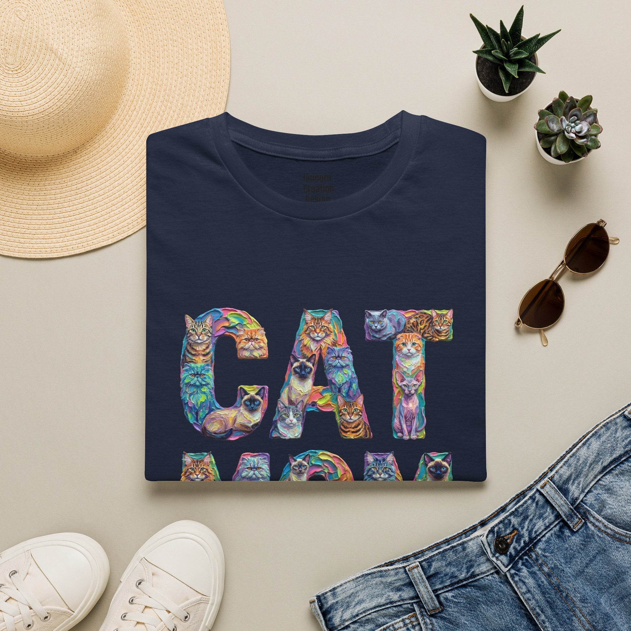 Cat Mom Vibrant Soft T-Shirt (Cat Lover)